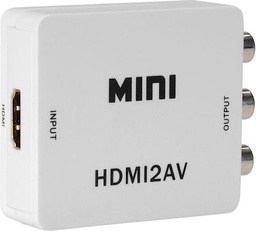 [5210131000830] Powertech Μετατροπέας HDMI female σε RCA female Λευκό (CAB-H082)