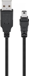 [4040849457401] Goobay USB 2.0 Cable USB-A male - mini USB-B male Μαύρο 1m (45740)