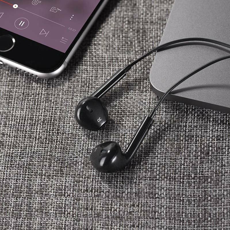 Hands Free Hoco M55 Earphones Stereo 3.5 mm Μαύρα με Μικρόφωνο