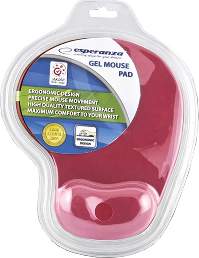 Esperanza Gel Mouse Pad 230mm με Στήριγμα καρπού Κόκκινο