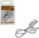 NSP long USB 2.0 to micro USB Cable Λευκό 0.30m