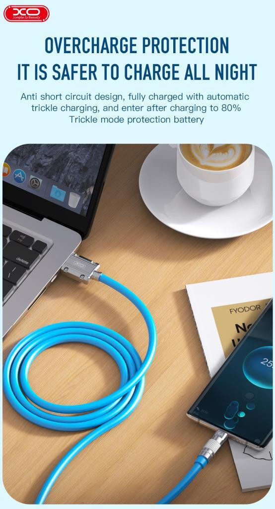 XO NB227 USB 2.0 Cable USB-C male - USB-A male Μαύρο 1.2m (16.005.0227)