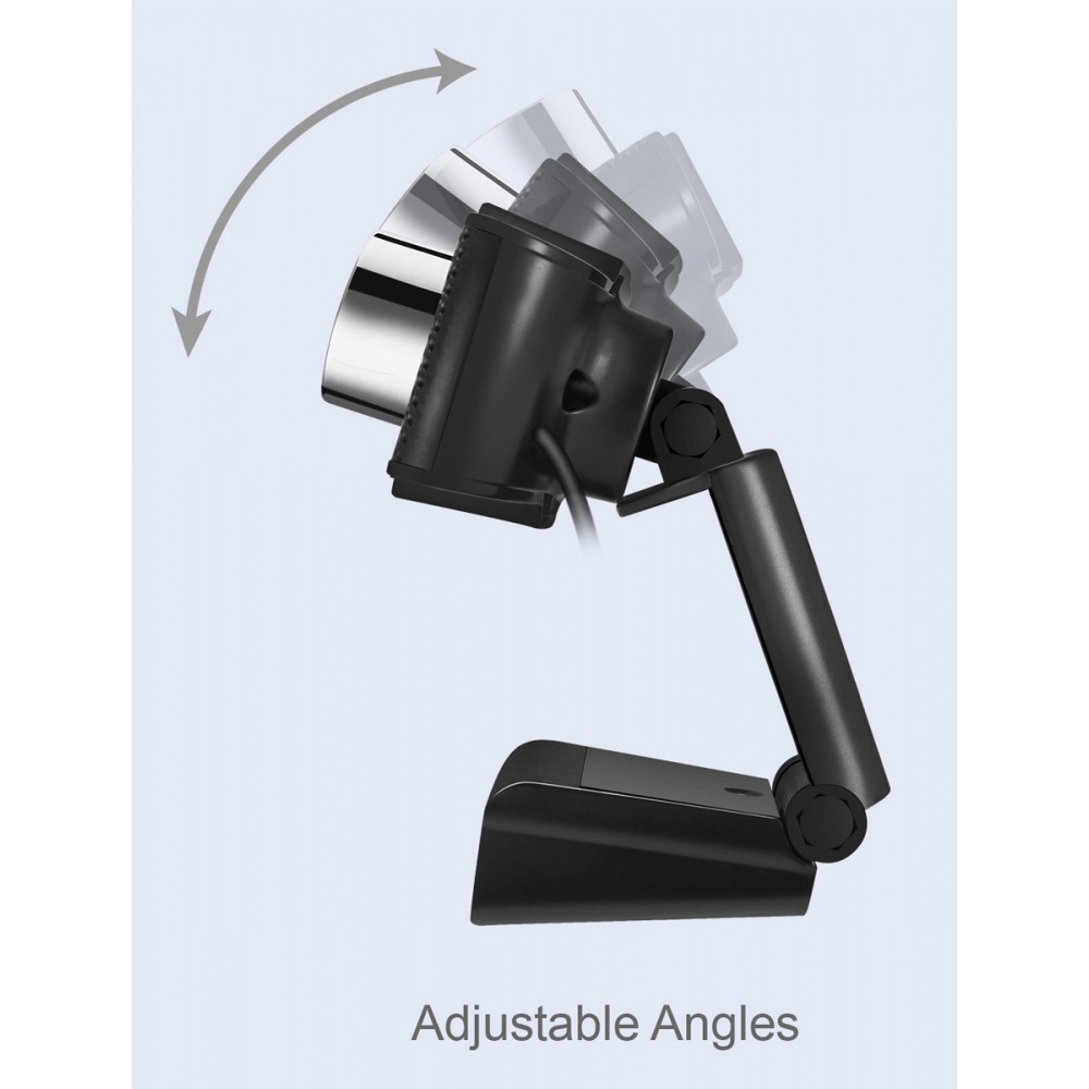 POWERTECH web camera PT-1078, 2.0MP Full HD, Plug &amp; Play, 1.35m, μαύρη