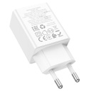 Hoco Φορτιστής Χωρίς Καλώδιο με Θύρα USB-A και Θύρα USB-C 20W Power Delivery Λευκός