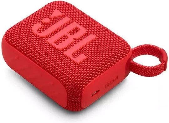 JBL Go 4 Αδιάβροχο Ηχείο Bluetooth 4.2W με Διάρκεια Μπαταρίας έως 7 ώρες Κόκκινο