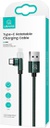 Usams SJ477 Angle (90°) / Braided USB 2.0 Cable USB-C male - USB-A 10W Πράσινο 1m SJ477USB02