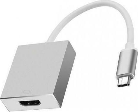 Powertech Μετατροπέας USB-C male σε HDMI female Λευκό 1τμχ CAB-UC006
