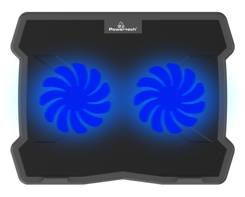 Powertech Cooling Pad για Laptop έως 15.6" με 2 Ανεμιστήρες και Φωτισμό PT-930