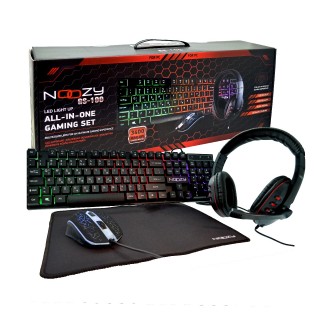 Gaming Set Noozy GS-100 που αποτελείται από Gaming Ακουστικά με Μικρόφωνο, 4D Ποντίκι, LED Πληκτρολόγιο και Mousepad