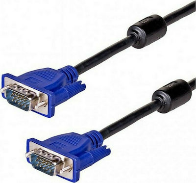 Powertech Cable VGA male - VGA male Μαύρο 1.5m (CAB-G037) 10τμχ