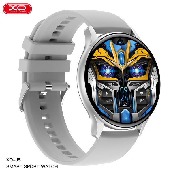 XO J5 Amoled Smart Sports Call Watch (Ασημί)