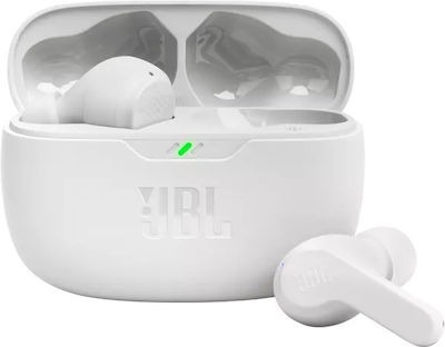 JBL Wave Beam In-ear Bluetooth Handsfree Ακουστικά με Θήκη Φόρτισης Λευκά