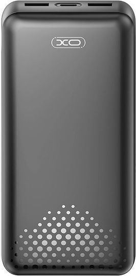 XO PB313 Power Bank 20000mAh με 2 Θύρες USB-A και Θύρα USB-C Μαύρο