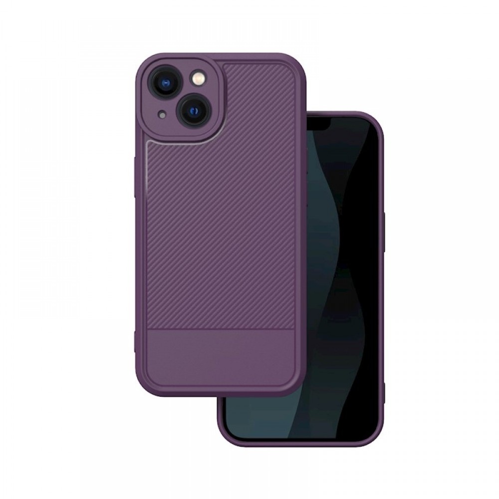 Θήκη Σιλικόνης Simple Carbon Για Apple iPhone 13 Μωβ13 6.1''