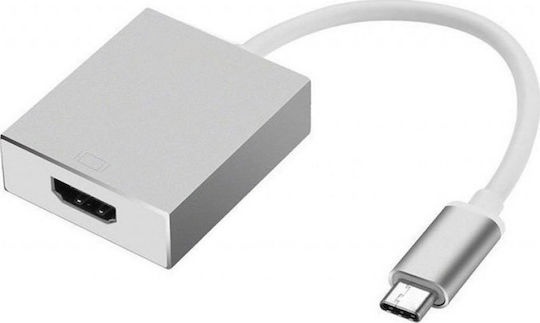 Powertech Μετατροπέας USB-C male σε HDMI female Λευκό 1τμχ CAB-UC006