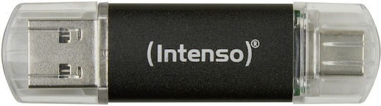 Intenso Twist Line 32GB USB 2.0 Stick με σύνδεση USB-A &amp; USB-C Γκρι