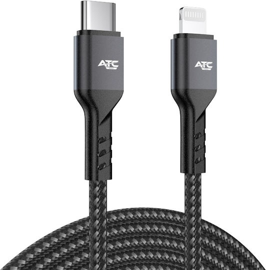 ATC USB-C to Lightning Cable 20W Μαύρο 1m