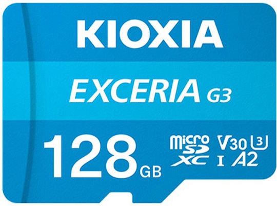 Kioxia Exceria G3 microSDXC 128GB U3 V30 A2 UHS-I 160MB/s με αντάπτορα