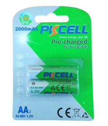 [6942449546098] Pkcell Επαναφορτιζόμενη RTU AA2000-2B (2τμχ)