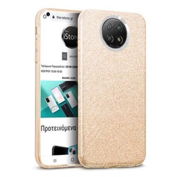 [132289] Θήκη  Σιλικόνης Για Xiaomi Redmi Note 9T 5G Ασημί Χρυσόσκονη
