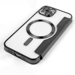 [149548] Θήκη Βιβλίο για iPhone 15 Pro ασπρη-μαύρη
