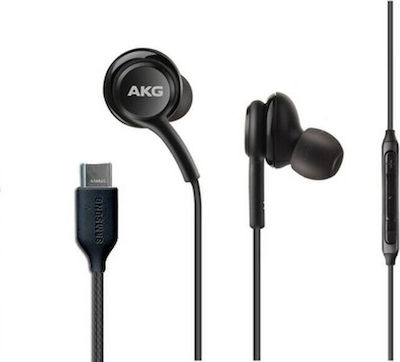 Γνήσια Ενσύρματα Ακουστικά EO-IC100BBE Samsung Type C Stereo Μαύρα (Bulk)