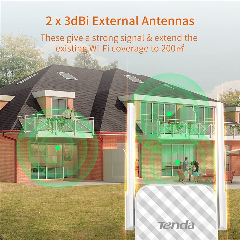 Tenda A9 network extender Network transmitter &amp; receiver Grey,White