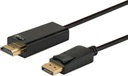 Savio CL-56 video cable adapter 1.5 m DisplayPort HDMI Type A (Standard) Black