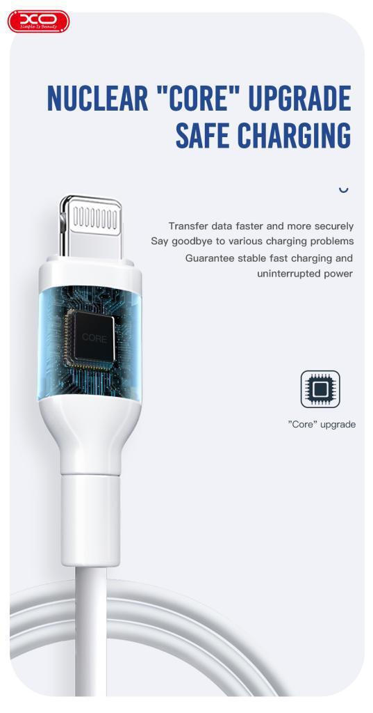 XO NB212 2.1A USB Καλώδιο For Lightning Άσπρο