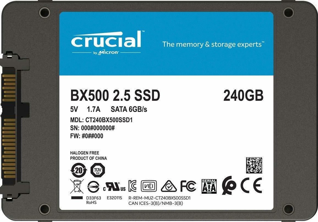 Δίσκος SSD Crucial BX500 240GB 2.5 SATA ΙΙΙ