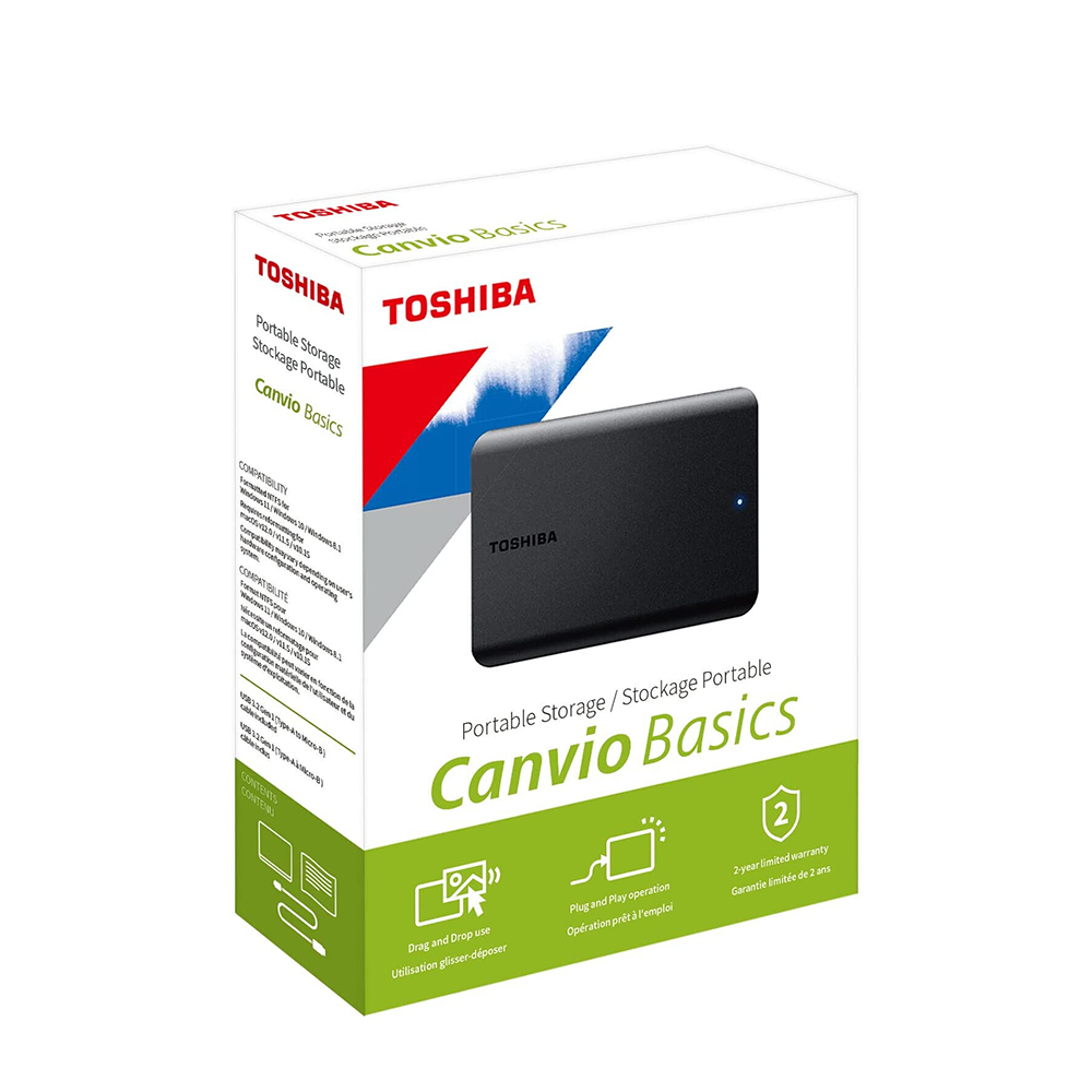 Toshiba Canvio Basics 2022 USB 3.2 Εξωτερικός HDD 2TB 2.5&quot; Μαύρο