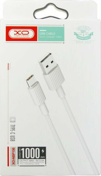 XO NB156 USB Καλώδιο for Type-C Άσπρο