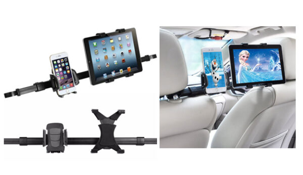 Βάση Κινητού και Tablet Αυτοκινήτου Car HeadRest Mount με Ρυθμιζόμενα Άγκιστρα