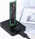 Gembird DD-U3M2 Desktop USB Type-C M.2 SATA &amp; NVME SSD drive docking station, black