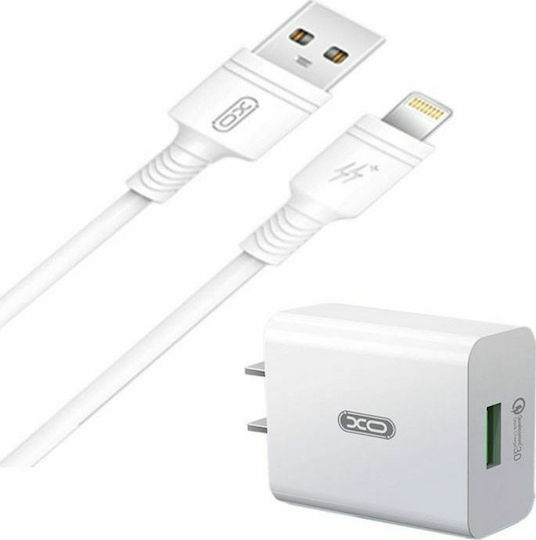 XO L36 Φορτιστής με Θύρα USB-A και Καλώδιο Lightning