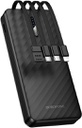 Power Bank Borofone BJ84A 20000mAh με 4 Καλώδια Φόρτισης USB-C USB-A Lightning Micro-USB και LED Ένδειξη Μπαταρίας Μαύρο