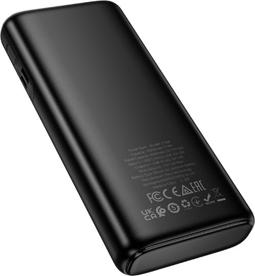 Hoco J158A Power Bank 10000mAh 10W με 2 Θύρες USB-A Μαύρο