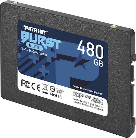 Patriot Burst Elite SSD 480GB τύπου 2.5'' με σύνδεση SATA III PBE480GS25SSDR