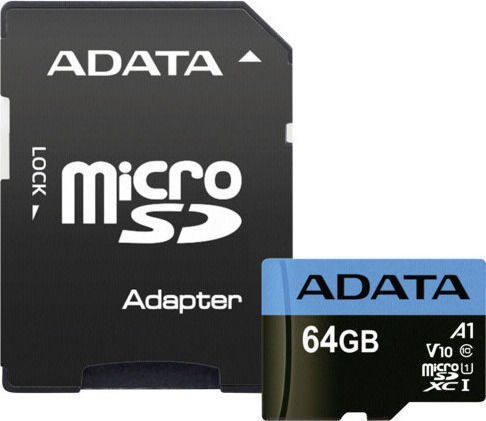 Adata Premier microSDXC 64GB U1 V10 A1 UHS-I 85MB/s με αντάπτορα