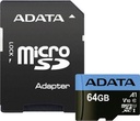 Adata Premier microSDXC 64GB U1 V10 A1 UHS-I 85MB/s με αντάπτορα