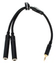 Audio Cable 3.5mm Male to 2 Female Plug Jack Stereo