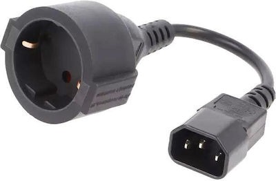 Gembird PC-SFC14M-01 power cable Black 0.15 m C14 coupler