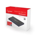 Gembird HDD/SSD enclosure for 2.5'' SATA - USB 2.0, Aluminium, Black
