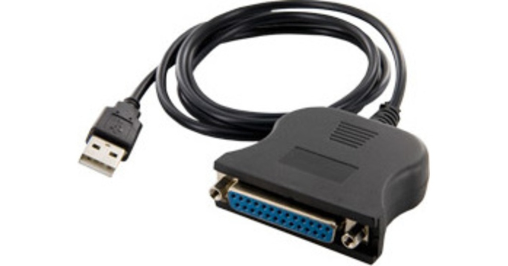 4World Adapter USB [M] > LPT Parallel Port DB25 [F], 1.15m, black, 24M