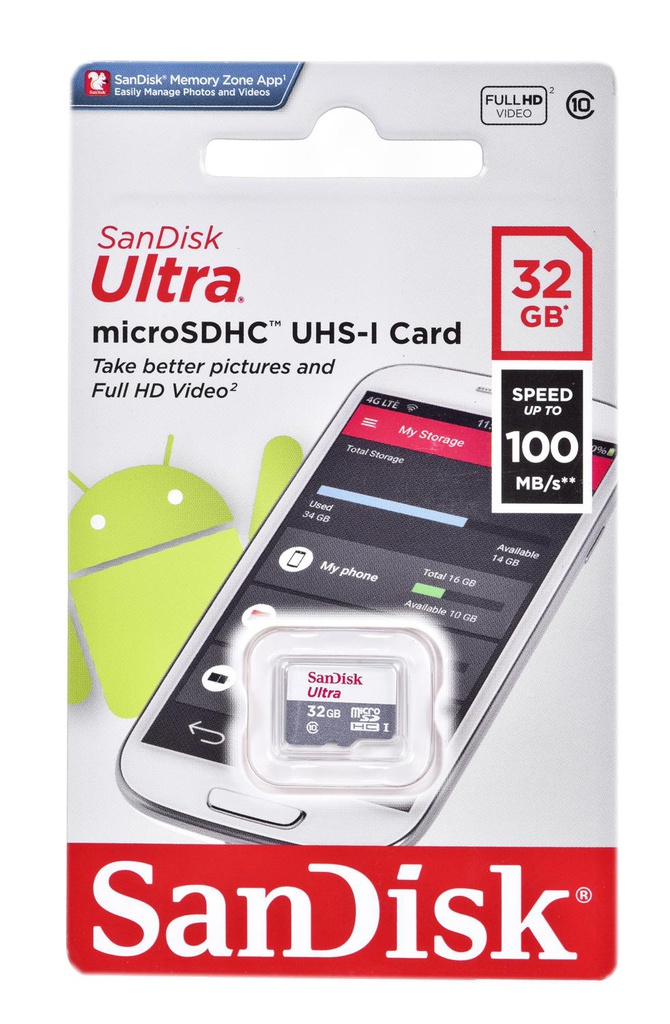 Sandisk Ultra microSDHC memory card 32 GB Class 10