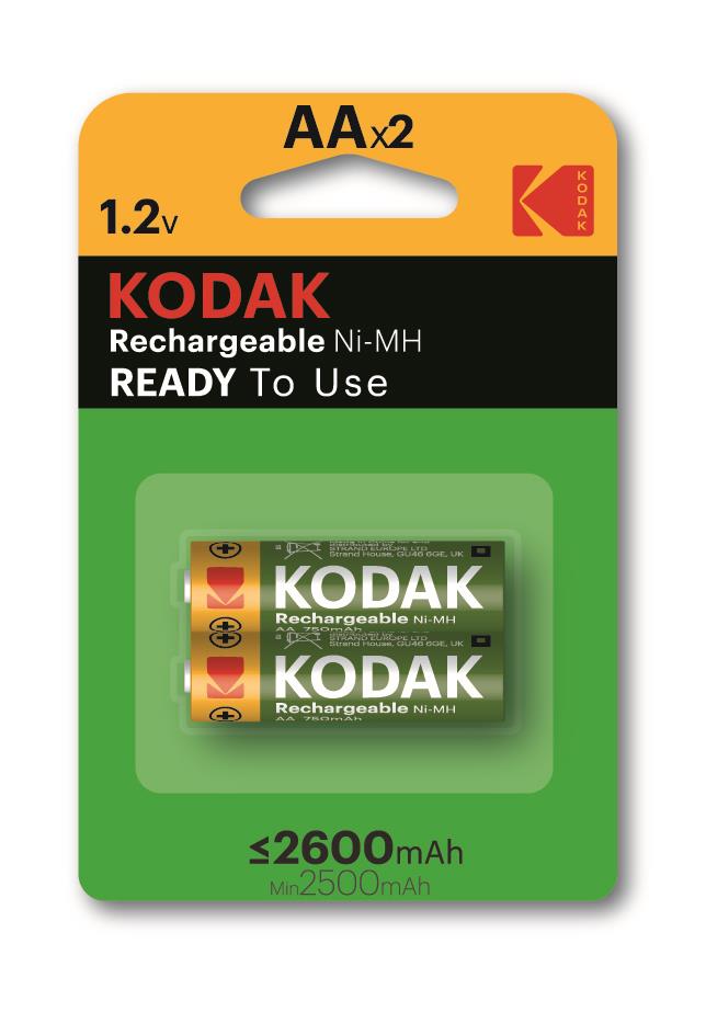 Kodak rechargeable Ni-MH AA battery 2600 mAh (2 pack)