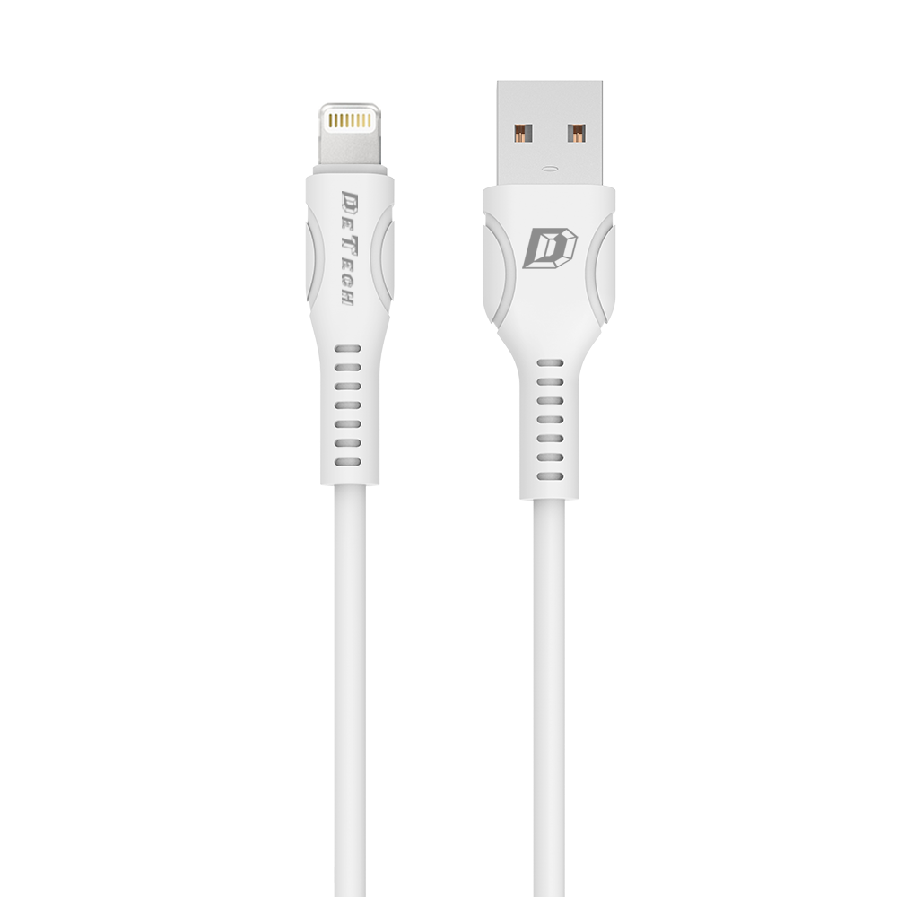 DeTech Data cable DE-C27i, Lightning (iPhone 5/6/7/SE), 1.0m, White
