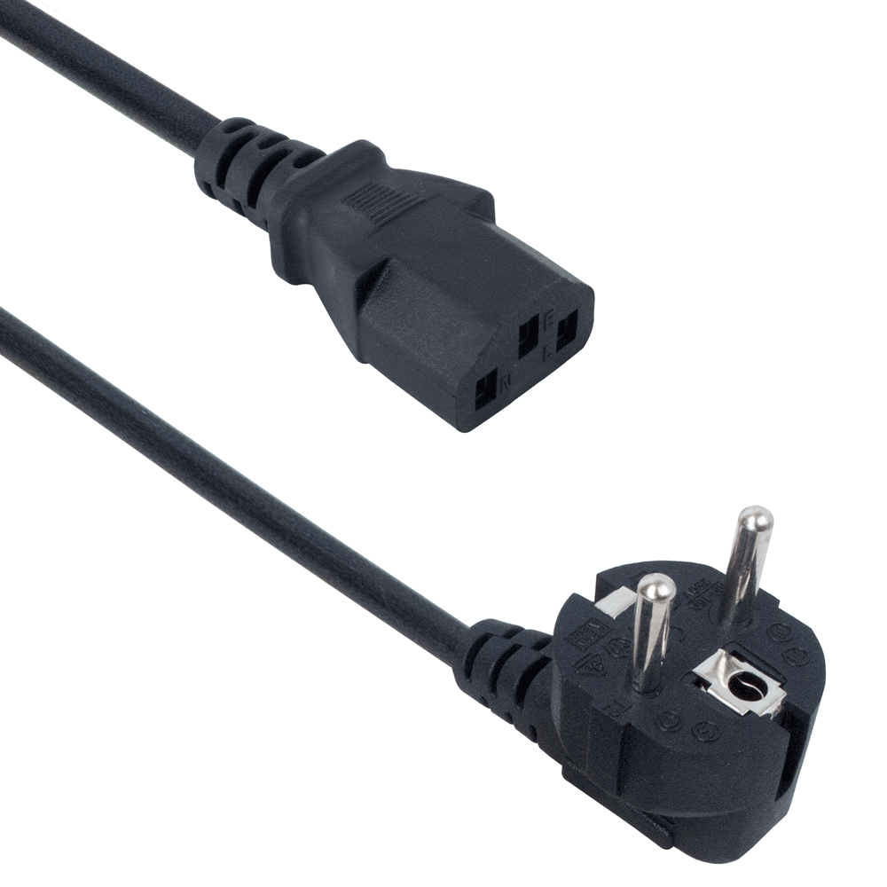 Power cord DeTech, For PC, CEE 7/7 - IEC C13, High Quality, 3.0m