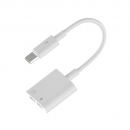 Adapter One Plus NB1248, Type-C to 3,5mm + Type-C F, 0.15m, White - 40165