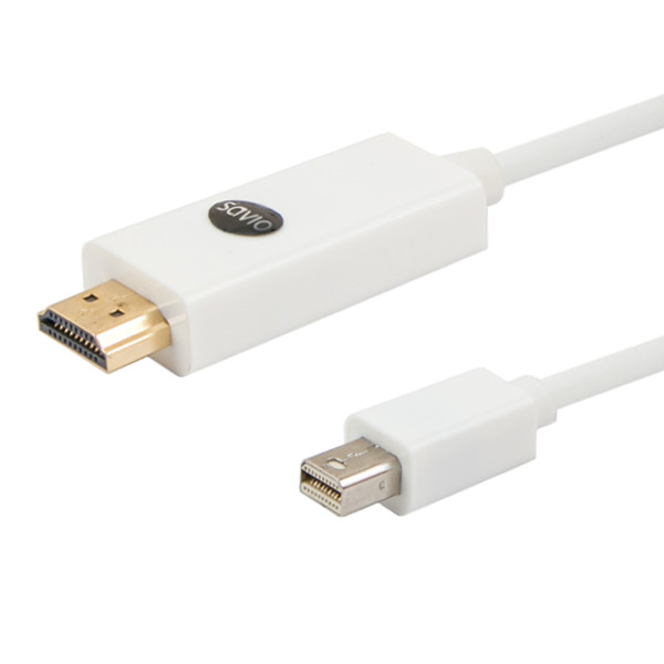 Savio CL-83 video cable adapter 1.8 m Mini DisplayPort HDMI White